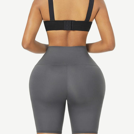 Wholesale Black High Waist 2-In-1 Waist Trainer Shorts Mid-Thigh Ultra Cheap