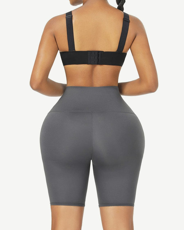 Wholesale Black High Waist 2-In-1 Waist Trainer Shorts Mid-Thigh Ultra Cheap