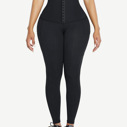 Wholesale Black Shape Leggings High Waist 3 Hooks Pockets Basic Shaping