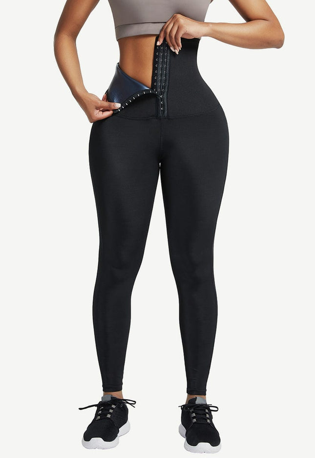 Wholesale Dark Blue Neoprene Leggings Shaper 3 Rows Hooks High Rise Custom Logo