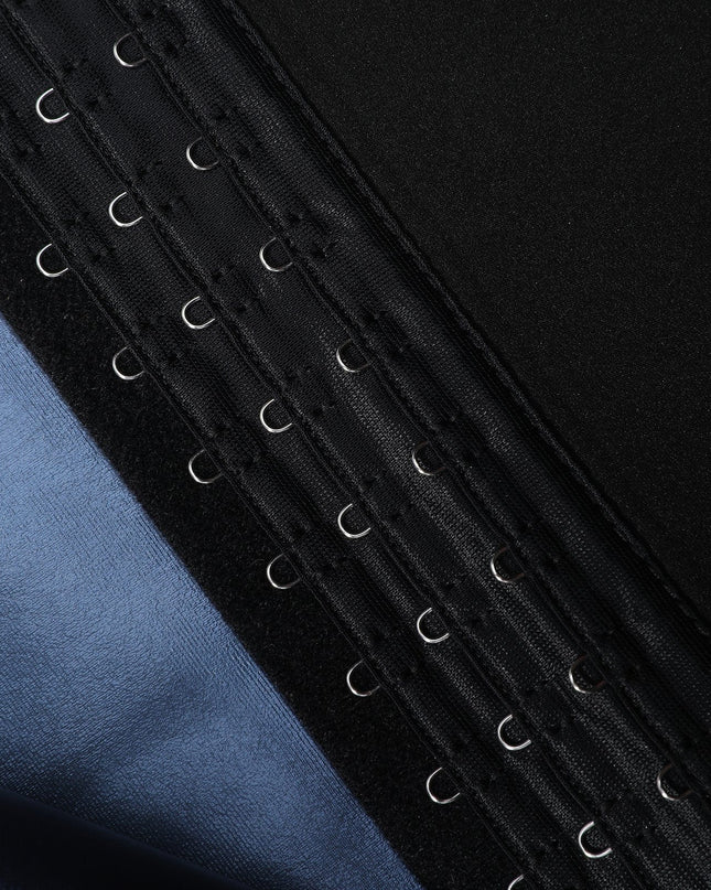 Wholesale Dark Blue High Rise 3 Rows Hooks Neoprene Waist Trainer Shorts Waist Control