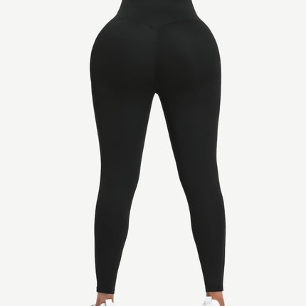 Wholesale Dark Blue Neoprene Butt Lifting Leggings Wide Waistband Lose Weight