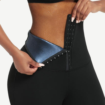 Wholesale Dark Blue Neoprene Butt Lifting Leggings Wide Waistband Lose Weight