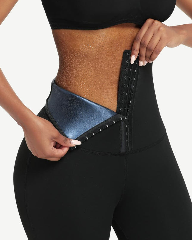 Wholesale Dark Blue Neoprene Butt Lifting Leggings Wide Waistband Lose Weight