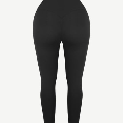 Wholesale Dark Blue Neoprene Butt Lifting Leggings Wide Waistband Lose Weight