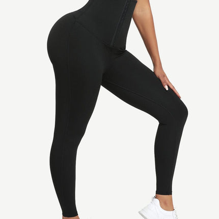 Wholesale Dark Blue Neoprene Butt Lifting Leggings Wide Waistband Lose Weight